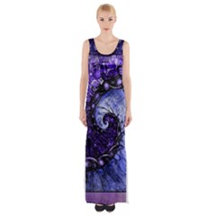 Beautiful Violet Spiral For Nocturne Of Scorpio Maxi Thigh Split Dress by jayaprime