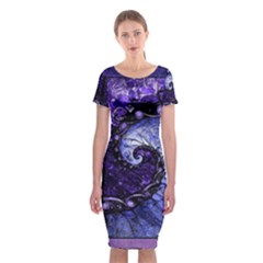 Beautiful Violet Spiral For Nocturne Of Scorpio Classic Short Sleeve Midi Dress by jayaprime