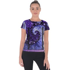 Beautiful Violet Spiral For Nocturne Of Scorpio Short Sleeve Sports Top  by jayaprime