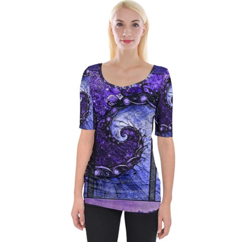 Beautiful Violet Spiral For Nocturne Of Scorpio Wide Neckline Tee by jayaprime