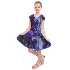 Beautiful Violet Spiral For Nocturne Of Scorpio Kids  Short Sleeve Dress by jayaprime