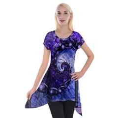 Beautiful Violet Spiral For Nocturne Of Scorpio Short Sleeve Side Drop Tunic by jayaprime