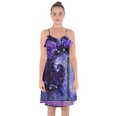 Beautiful Violet Spiral For Nocturne Of Scorpio Ruffle Detail Chiffon Dress by jayaprime