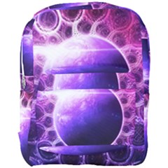 Beautiful Violet Nasa Deep Dream Fractal Mandala Full Print Backpack by jayaprime