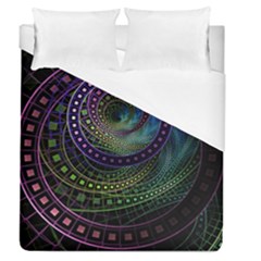 Oz The Great With Technicolor Fractal Rainbow Duvet Cover (queen Size) by jayaprime