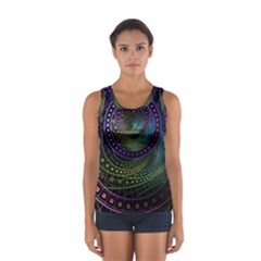 Oz The Great With Technicolor Fractal Rainbow Sport Tank Top  by jayaprime