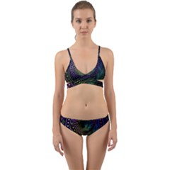 Oz The Great With Technicolor Fractal Rainbow Wrap Around Bikini Set by jayaprime