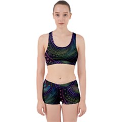 Oz The Great With Technicolor Fractal Rainbow Work It Out Sports Bra Set by jayaprime