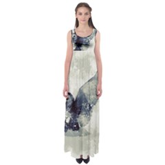 Cute Owl In Watercolor Empire Waist Maxi Dress by FantasyWorld7