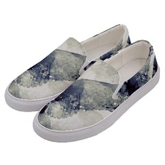 Cute Owl In Watercolor Men s Canvas Slip Ons by FantasyWorld7