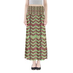 Zig Zag Multicolored Ethnic Pattern Full Length Maxi Skirt by dflcprintsclothing