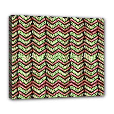 Zig Zag Multicolored Ethnic Pattern Deluxe Canvas 24  X 20   by dflcprintsclothing