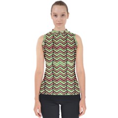 Zig Zag Multicolored Ethnic Pattern Shell Top by dflcprintsclothing