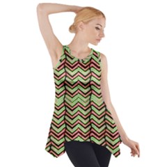 Zig Zag Multicolored Ethnic Pattern Side Drop Tank Tunic by dflcprintsclothing