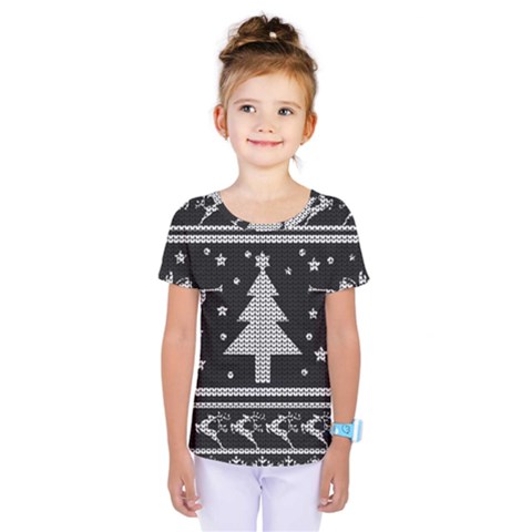 Ugly Christmas Sweater Kids  One Piece Tee by Valentinaart