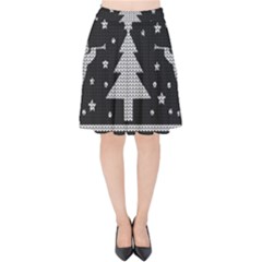 Ugly Christmas Sweater Velvet High Waist Skirt by Valentinaart