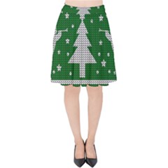 Ugly Christmas Sweater Velvet High Waist Skirt by Valentinaart