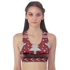 Ugly Christmas Sweater Sports Bra by Valentinaart