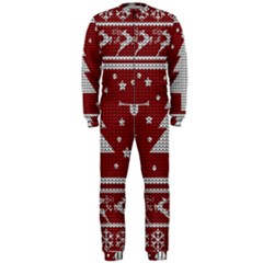 Ugly Christmas Sweater Onepiece Jumpsuit (men)  by Valentinaart