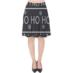 Ugly Christmas Sweater Velvet High Waist Skirt by Valentinaart