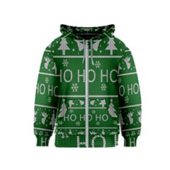 Ugly Christmas Sweater Kids  Zipper Hoodie