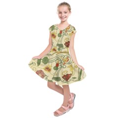 Floral Art Nouveau Kids  Short Sleeve Dress by NouveauDesign