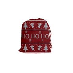 Ugly Christmas Sweater Drawstring Pouches (Small) 