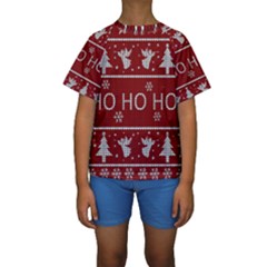 Ugly Christmas Sweater Kids  Short Sleeve Swimwear