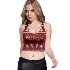 Ugly Christmas Sweater Racer Back Crop Top by Valentinaart