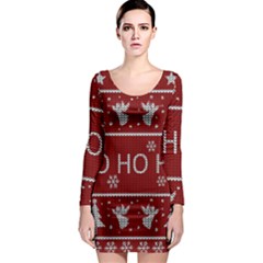 Ugly Christmas Sweater Long Sleeve Bodycon Dress