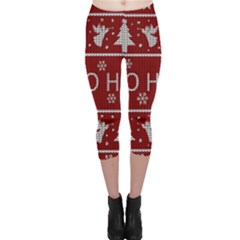 Ugly Christmas Sweater Capri Leggings 