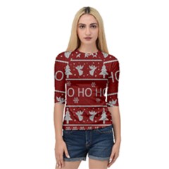 Ugly Christmas Sweater Quarter Sleeve Raglan Tee