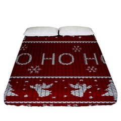 Ugly Christmas Sweater Fitted Sheet (queen Size) by Valentinaart
