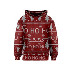 Ugly Christmas Sweater Kids  Pullover Hoodie by Valentinaart