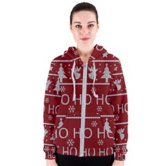 Ugly Christmas Sweater Women s Zipper Hoodie