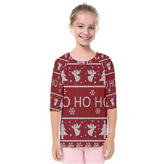 Ugly Christmas Sweater Kids  Quarter Sleeve Raglan Tee