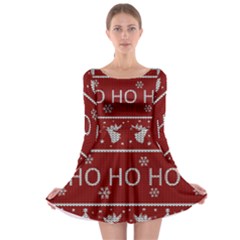Ugly Christmas Sweater Long Sleeve Skater Dress