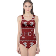 Ugly Christmas Sweater One Piece Swimsuit