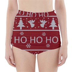 Ugly Christmas Sweater High-Waisted Bikini Bottoms