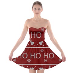 Ugly Christmas Sweater Strapless Bra Top Dress