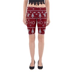 Ugly Christmas Sweater Yoga Cropped Leggings by Valentinaart