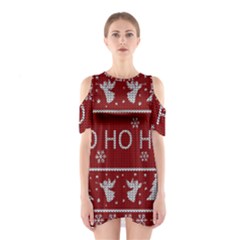 Ugly Christmas Sweater Shoulder Cutout One Piece
