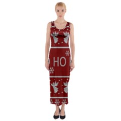 Ugly Christmas Sweater Fitted Maxi Dress
