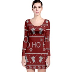 Ugly Christmas Sweater Long Sleeve Velvet Bodycon Dress