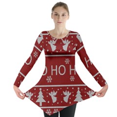 Ugly Christmas Sweater Long Sleeve Tunic  by Valentinaart