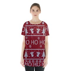 Ugly Christmas Sweater Skirt Hem Sports Top