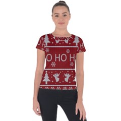 Ugly Christmas Sweater Short Sleeve Sports Top 