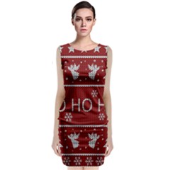 Ugly Christmas Sweater Sleeveless Velvet Midi Dress