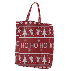 Ugly Christmas Sweater Giant Grocery Zipper Tote