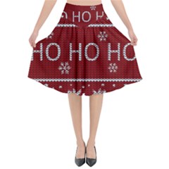 Ugly Christmas Sweater Flared Midi Skirt